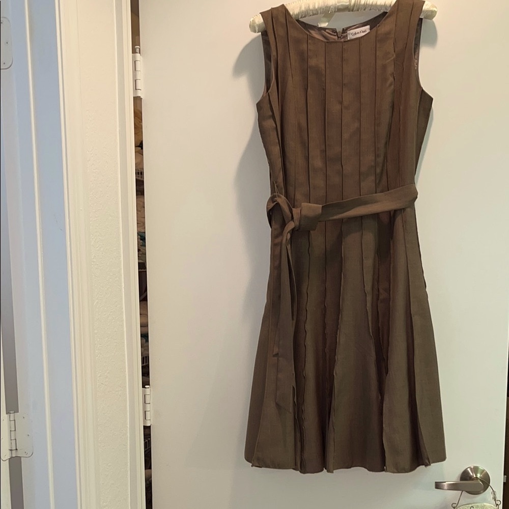 Calvin Klein Full Flared Bottom Dress - Taupe -Sassy - Sexy